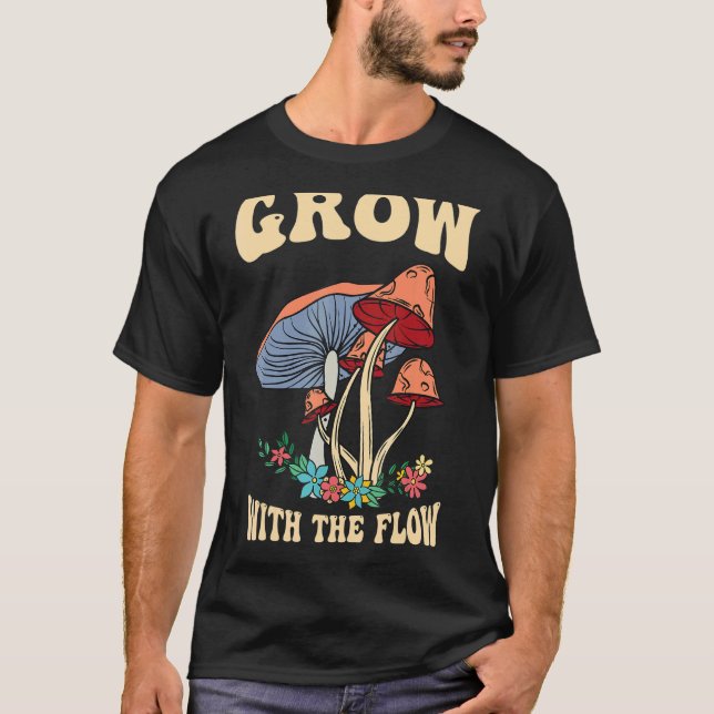 Camiseta Crescer Com A Vint De Cogumelos De Psilocybin Mági (Frente)