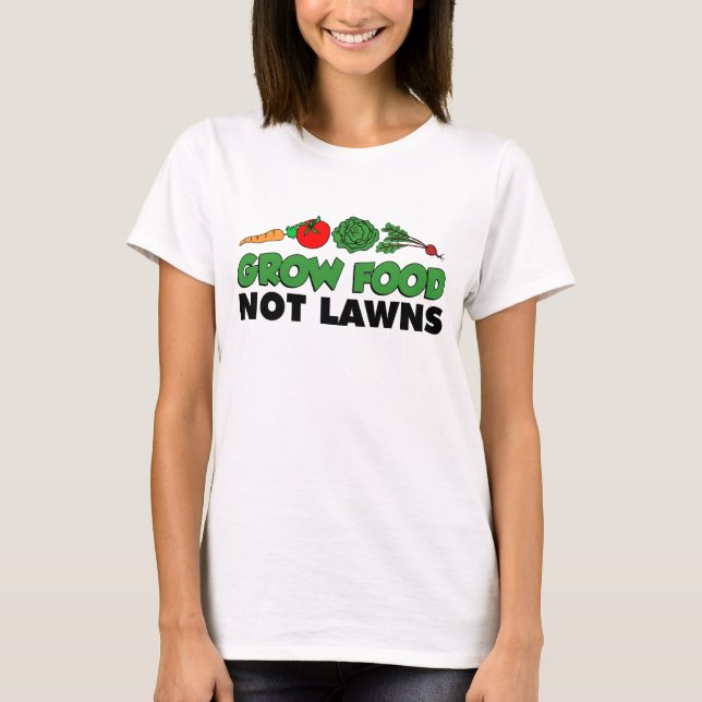 Camiseta Crescer Comida Não Lâmpadas (Frente)
