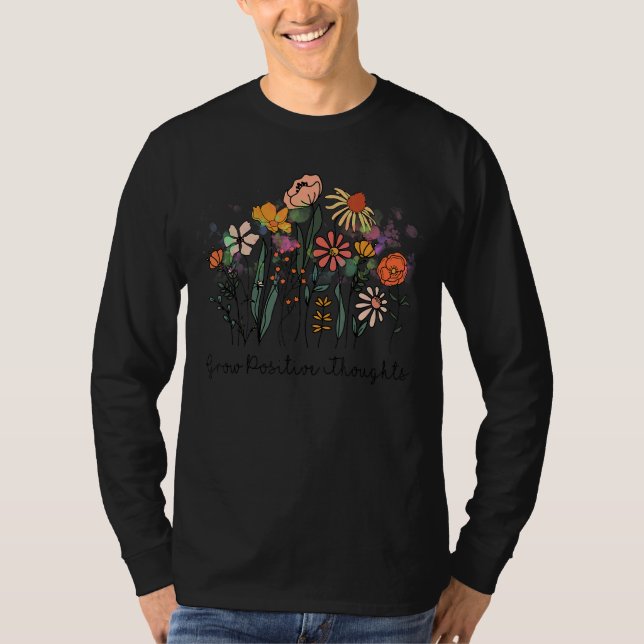 Camiseta Crescer Pensamentos Positivos A Saúde Mental É Imp (Frente)