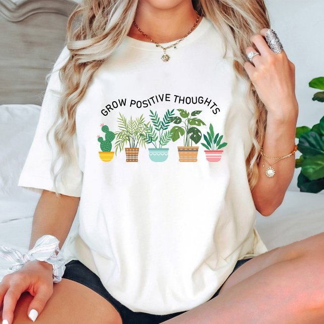 Camiseta Crescer Pensamentos Positivos, Saúde Mental, Autoa (Grow Positive Thoughts, Mental Health, Self Love T-Shirt)