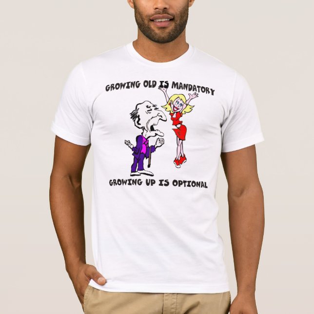 Camiseta Crescer velho é t-shirt imperativo (Frente)