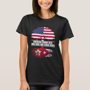 Camiseta Crescido Americano com Legado da Bandeira Hong Kon