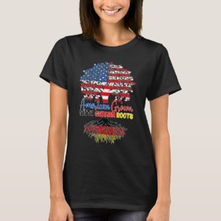 Camiseta Crescido Americano Com Raízes Da Alemanha Bandeira