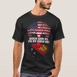 Camiseta Crescido Americano Com Raízes Papua-Nova Guiné EUA