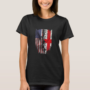 Camiseta Crescido Americano Raízes Letãs Bandeira EUA Letôn