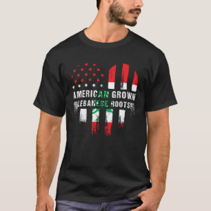 Camiseta Crescido Americano Raízes Libanesas Bandeira do Co