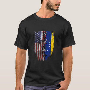 Camiseta Crescido Americano Raízes Venezuelanas Bandeira EU