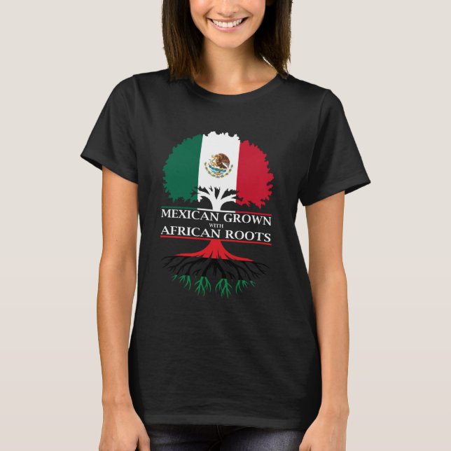 Camiseta Crescido no México com Raízes Africanas (Frente)