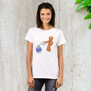 Camiseta Crescimento Corporativo Ecológico Homem Regando a