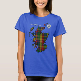 Camiseta Crest e Mapa de Tartan do Clã Buchanan