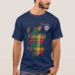 Camiseta Crest e Mapas do Tartan Clan Buchanan