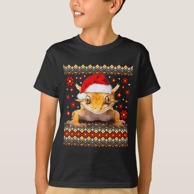 Camiseta Crested Gecko Ugly Christmas Sweater  (Frente)