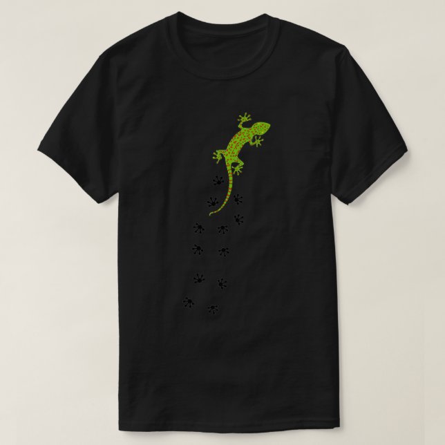 Camiseta Crested Leopard Gecko Retro Graphic Lizard Tracks  (Frente do Design)