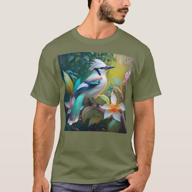 Camiseta Crested Teal Winged Jay (Frente)