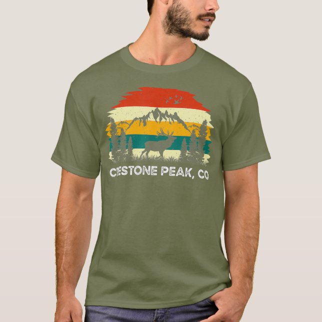 Camiseta Crestone Pico CO montanha caminhando pela natureza (Frente)