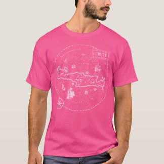 Camiseta Creta de Mapa Vintage