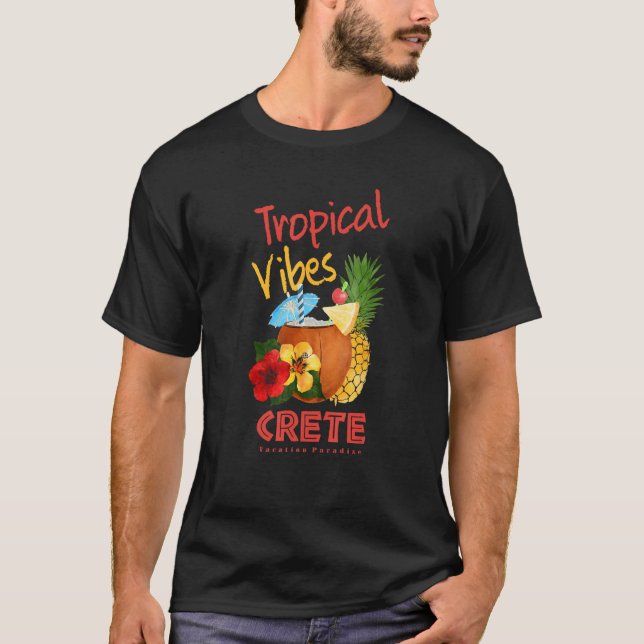 Camiseta Crete Tropical Vibes Tourist Vacation (Frente)