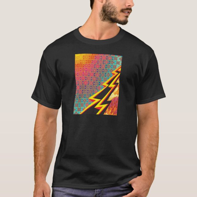 Camiseta Criação colorida "flash Gordon " do teste padrão (Frente)
