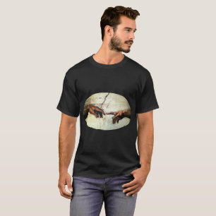 Camiseta Criação de Adam - mãos Michelangelo 1475 - 1564