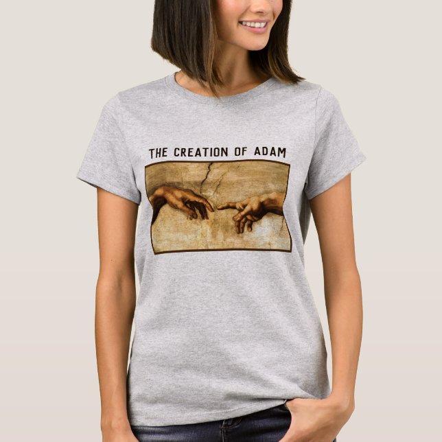 Camiseta "Criação de Adão" por Michelangelo Buonarroti (Frente)