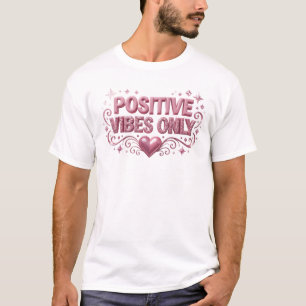 Camiseta Criação de Arte com Vibrações Positivas Rosa Elega