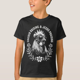 Camiseta Criação de Frango e Louvor a Jesus Gif Divertido d