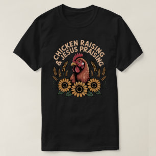 Camiseta Criação de Frangos e Louvando a Jesus - C