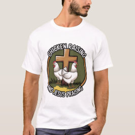 Camiseta Criação De Galinhas E Louvor A Jesus - T- Cristão