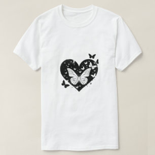 Camiseta Criação de Presente elegante branco e preto