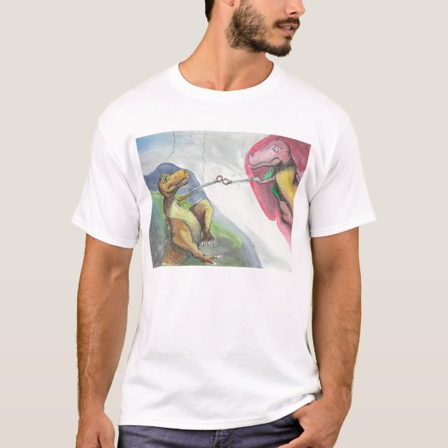 Camiseta "Criação de T-Rex " (Frente)