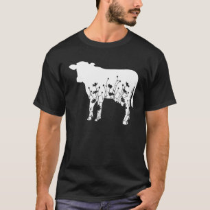 Camiseta Criação de Vacas Vaca Vaca Floral País Fazenda d
