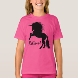 Camiseta Criação do Unicórnio Negro "Acredite"