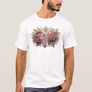 Camiseta Criação Personalizada BOSS Rosa Fresca