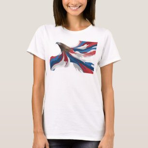 Camiseta Criação Personalizada de Águia Abstrata Vermelha q