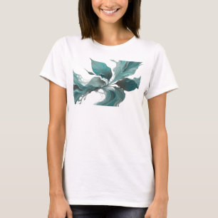 Camiseta Criação personalizada exclusiva de folhas abstrata