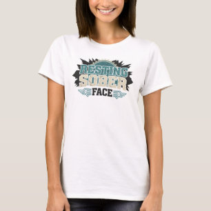 Camiseta Criação Personalizada Rosto Sóbrio Descansando Ret