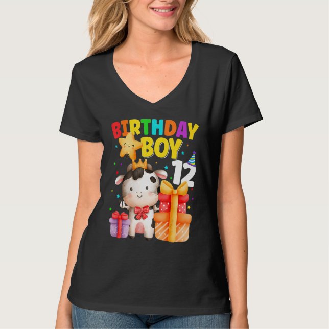 Camiseta Criações De 12 De Aniversário De 12 Anos B D (Frente)