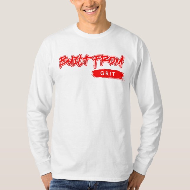 Camiseta Criado a partir do Grit™ Red Letters Real Hustle T (Frente)