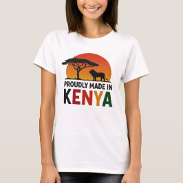 Camiseta Criado com orgulho no Safari africano do Quênia