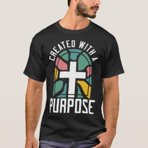 Camiseta Criado Com Um Propósito Cristão Crente Christia
