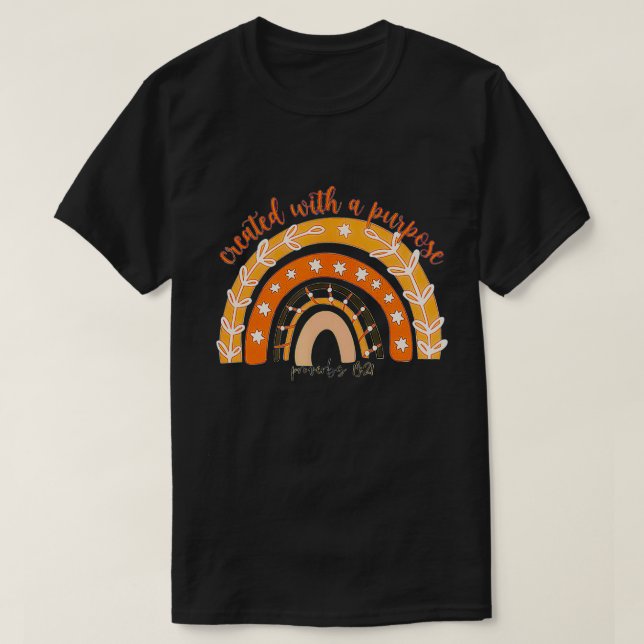 Camiseta Criado Com Uma Finalidade, Citações Cristãs  (Frente do Design)
