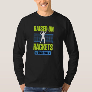 Camiseta Criado Em Rackets Desde Birthda, Jogador De Tênis,