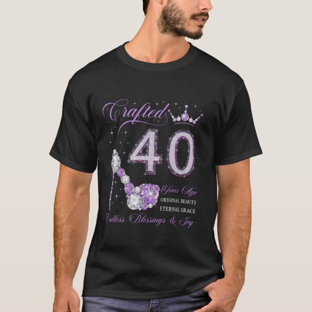 Camiseta Criado Há 40 Anos aniversário de 40 anos 40 Anos (Frente)