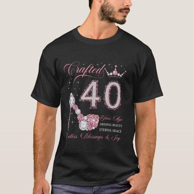 Camiseta Criado Há 40 Anos aniversário de 40 anos 40 Anos (Frente)