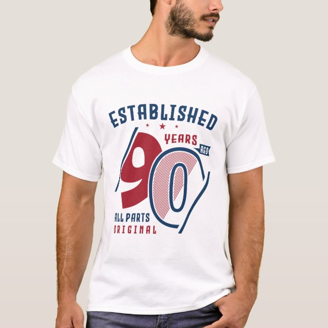 Camiseta Criado Há 90 Anos | Ideia de presente de aniversár (Frente)