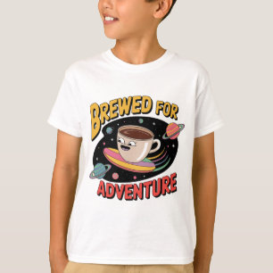 Camiseta Criado para Aventura - Viajante de Espaço de Café