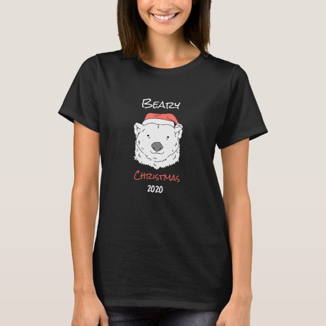 Camiseta Criador Beary Xmas Com Gráficos Polar Bear (Frente)