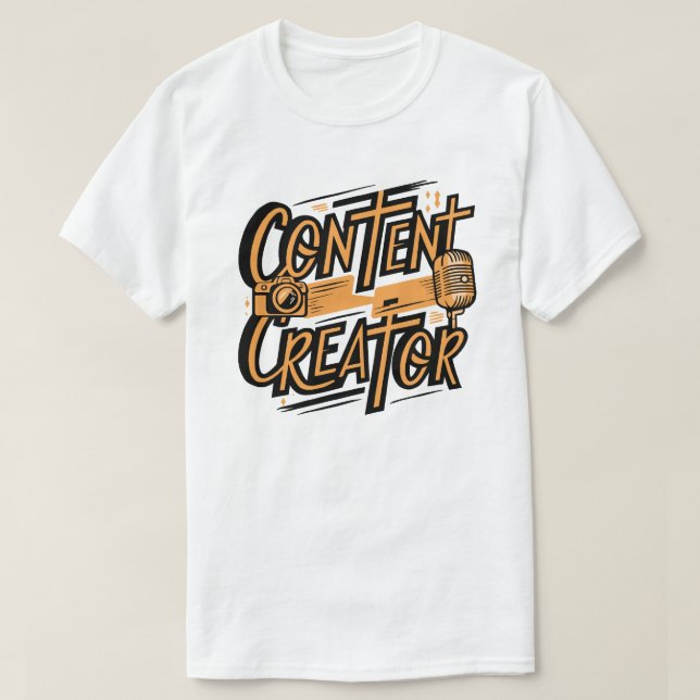 Camiseta Criador de conteúdo - Design de motivação para cri (Frente do Design)