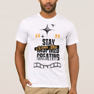 Camiseta Criador de Filme Motivacional Texto Gráfico