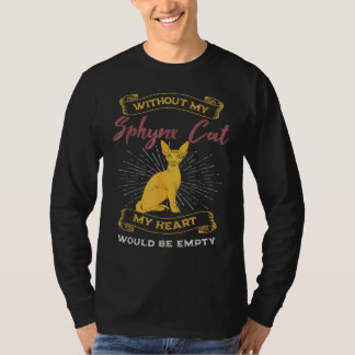 Camiseta Criador de Gato Sphynx Sem Cabelo Coração Vazio